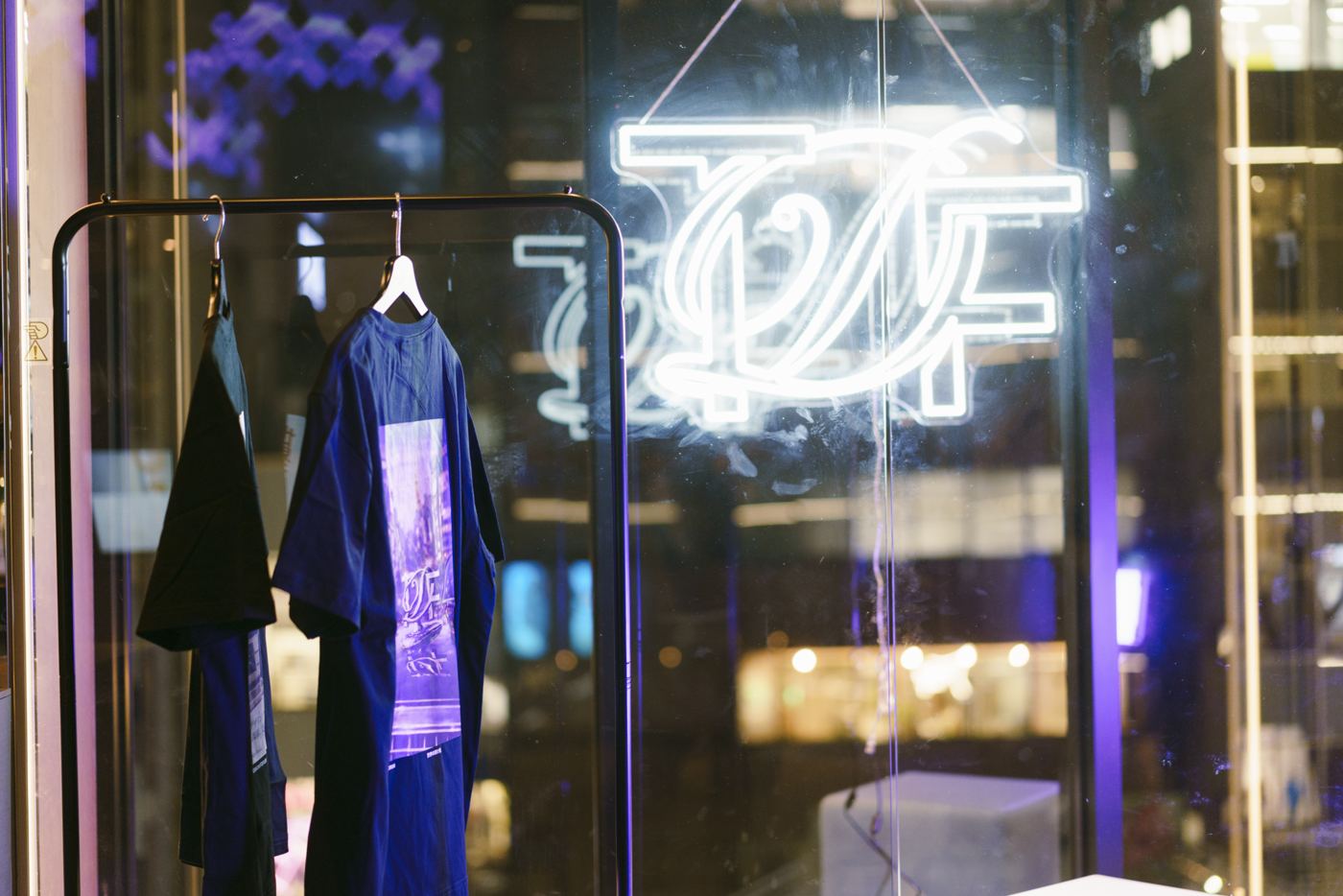 The TDF neon sign and jacket at TRUNK